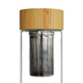 Benutzerdefinierte 550ml umweltfreundlicher SaftglasbecherBambusdeckelglas-Teetasse mit Infuser